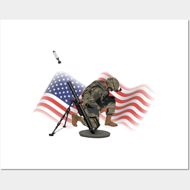 US Gunner with M224 Mortar Wall Art by NorseTech